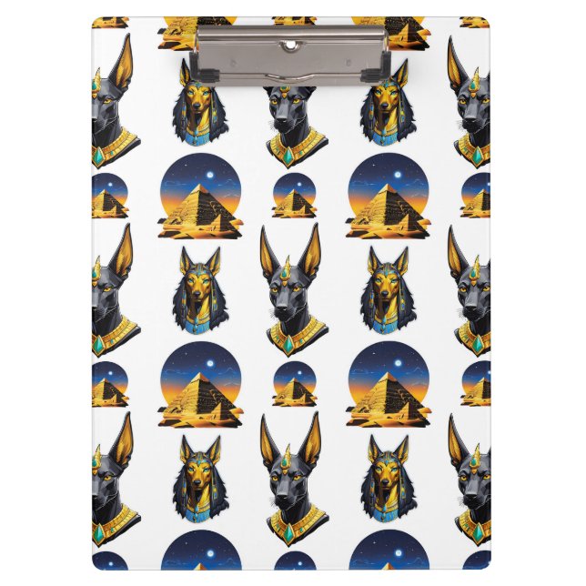 Ancient Egypt Pyramid Anubis Pattern Design  Clipboard (Front)