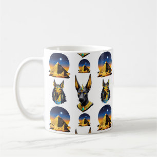 Ancient Egypt Pyramid Anubis Pattern Design Coffee Mug