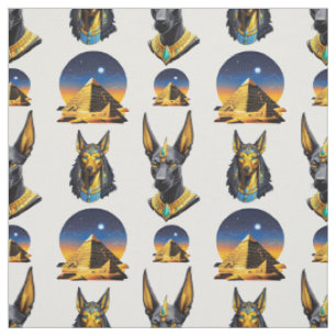 Ancient Egypt Pyramid Anubis Pattern Design Fabric