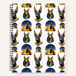 Ancient Egypt Pyramid Anubis Pattern Design Notebook