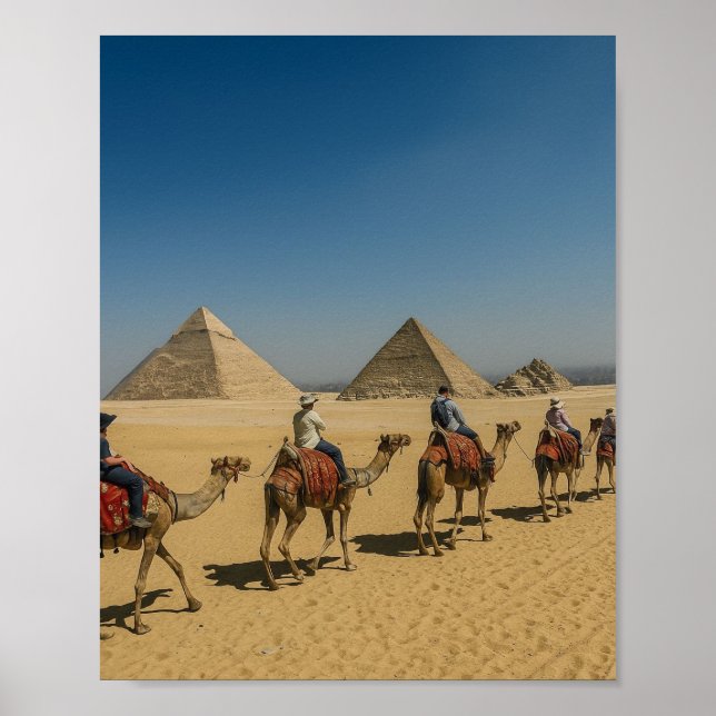Ancient Egypt pyramids desert Camel Ride Poster (Front)