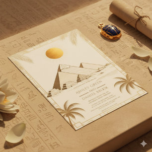 Ancient Egypt Pyramids Of Giza Egyptian Wedding Invitation