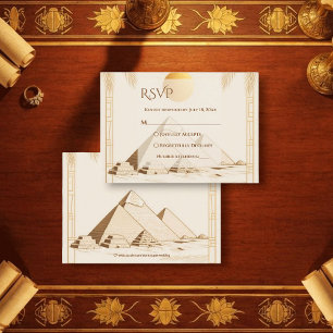 Ancient Egypt Pyramids Of Giza Egyptian Wedding RSVP Card