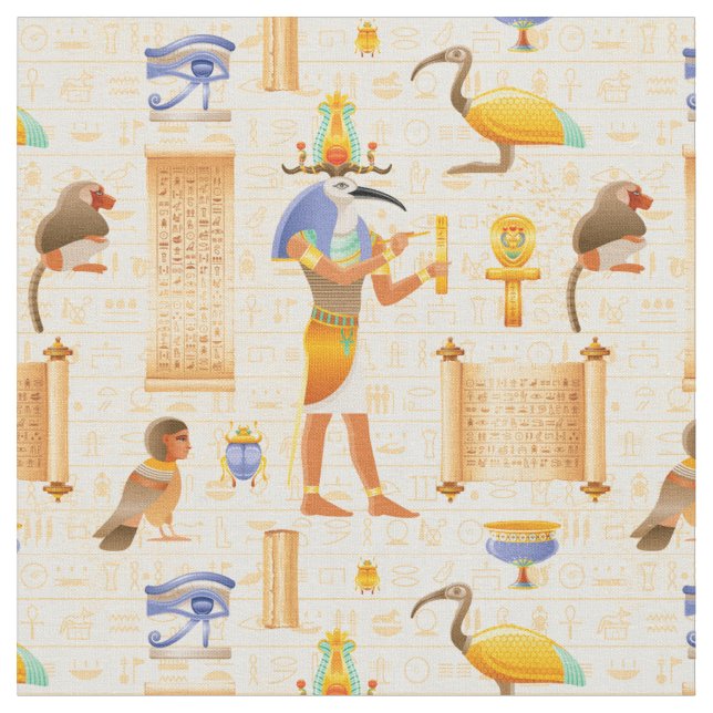 Ancient Egypt Symbols Fabric (Close Up)
