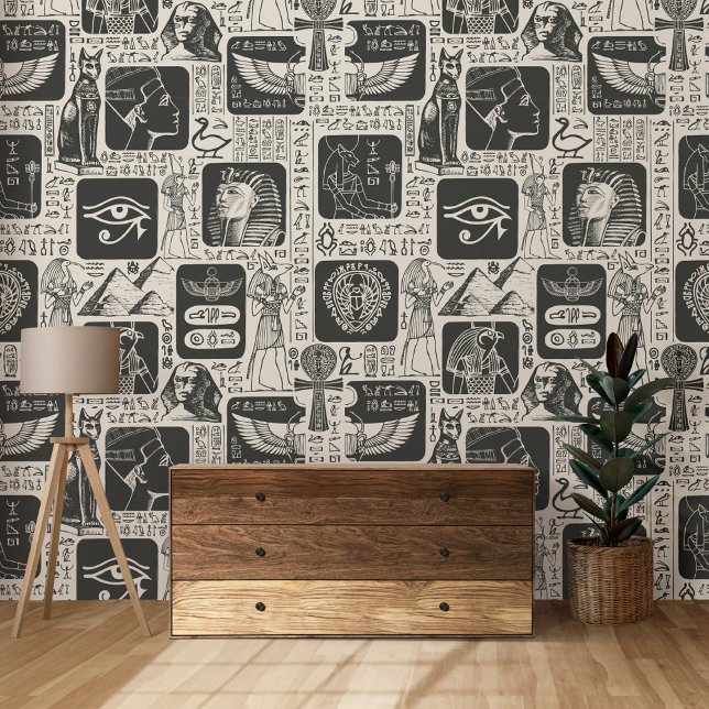 Ancient Egypt Theme Pyramid Pharaoh Anubis Symbols Wallpaper (Creator Uploaded)