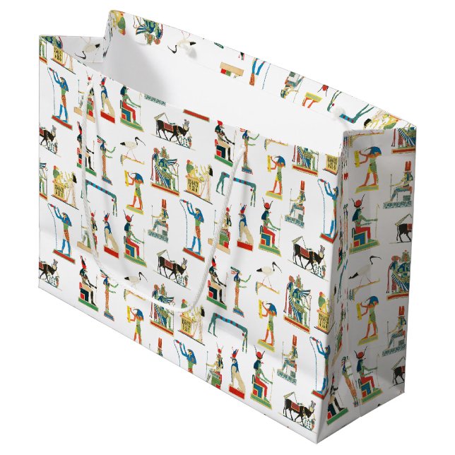 Ancient Egypt Vintage Egyptian Pattern  Large Gift Bag (Front Angled)