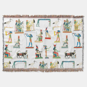Ancient Egypt Vintage Egyptian Pattern   Throw Blanket
