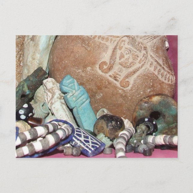 Ancient Egyptian amulets and beads Postcard (Front)
