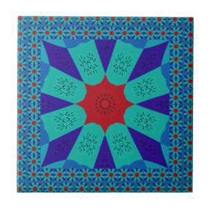 Ancient Egyptian Art: A Vibrant Mandala. Ceramic Tile
