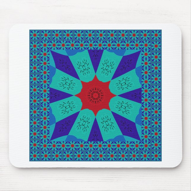 Ancient Egyptian Art: A Vibrant Mandala.  Mouse Pad (Front)