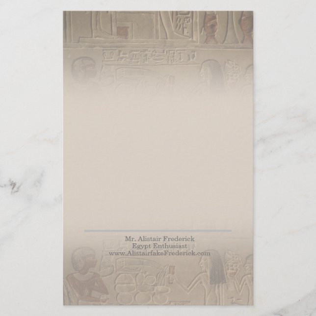 Ancient Egyptian Art Gradient Hieroglyphics Stationery (Front)