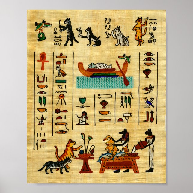 Ancient Egyptian Beloved Meows Cat Print (Front)
