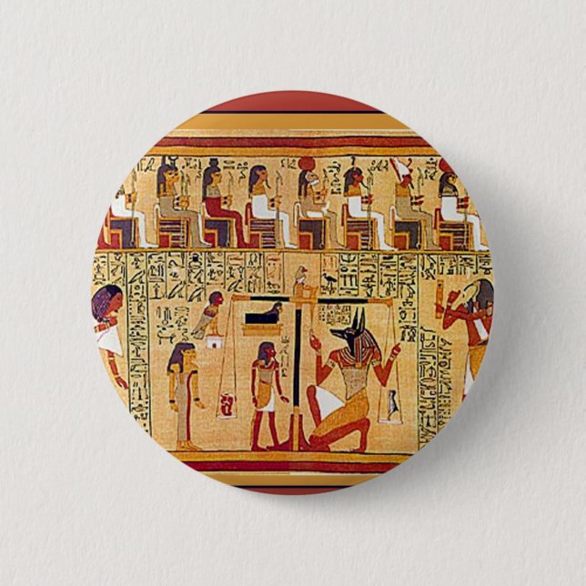 Ancient Egyptian Book of the Dead. 6 Cm Round Badge (Front)