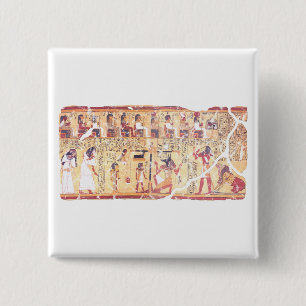 Ancient Egyptian Book of the Dead Weighing the Hea 15 Cm Square Badge