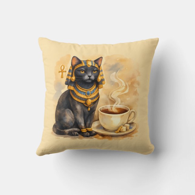 Ancient Egyptian Cat Bastet Inspired Decor Cushion (Back)