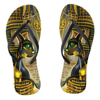 Ancient Egyptian Cat Goddess Bastet AI Art Thongs