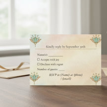 Ancient Egyptian Elegant Lotus RSVP Card