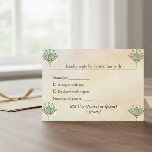 Ancient Egyptian Elegant Lotus RSVP Card