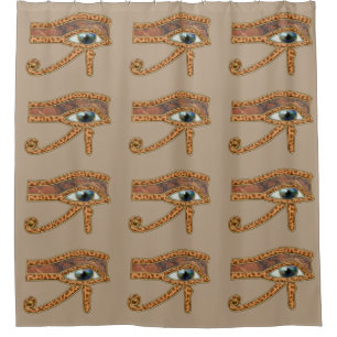 Ancient Egyptian Eye of Horus in Browns Shower Curtain