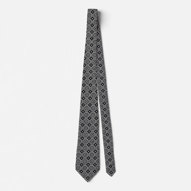Ancient Egyptian Flowers - Black Tie (Front)