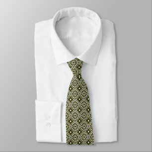 Ancient Egyptian Flowers - Murky Green Tie