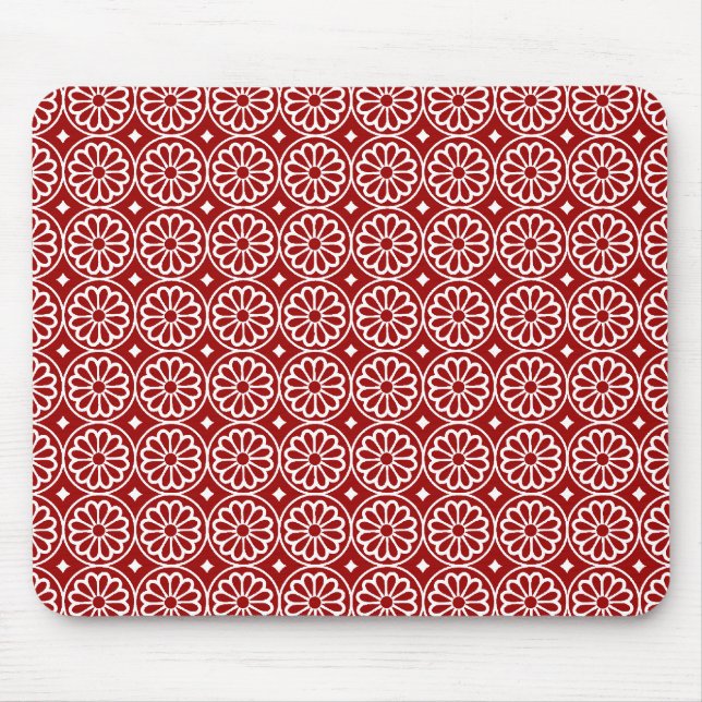 Ancient Egyptian Flowers - Ruby Red Mouse Pad (Front)