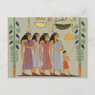 ancient egyptian giant Pharoah colourful painting Postcard