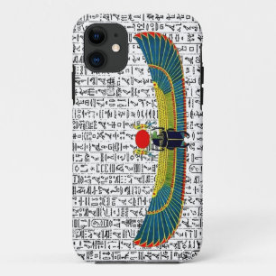 Ancient Egyptian God Scarab Hieroglyphics Design iPhone 11 Case