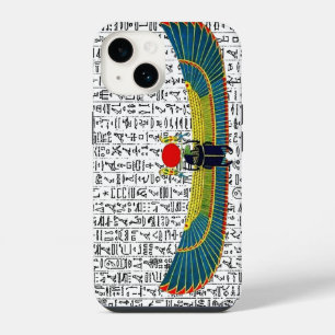 Ancient Egyptian God Scarab Hieroglyphics Design iPhone 14 Case