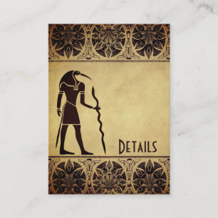 Ancient Egyptian God Thoth, Quill and Ink Wedding Enclosure Card