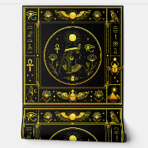 Ancient Egyptian Goddess Black Gold Sacred Symbols