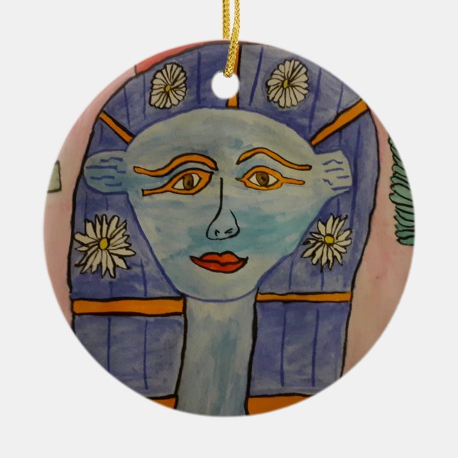 Ancient Egyptian Goddess Ceramic Ornament (Front)