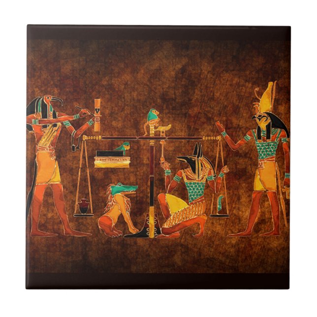Ancient Egyptian Gods Ceramic Tile (Front)