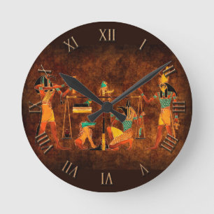 Ancient Egyptian Gods Round Clock