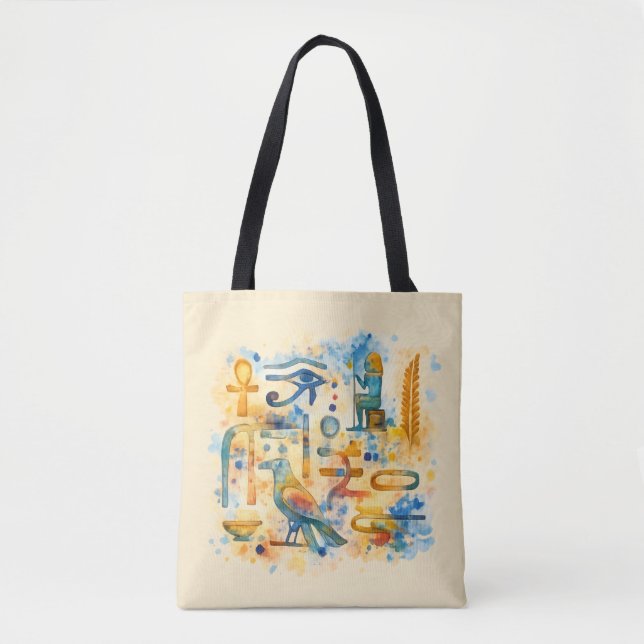 Ancient Egyptian Hieroglyph Eye of Horus, Pharaoh  Tote Bag (Front)