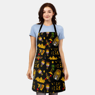 Ancient  Egyptian Hieroglyphic Pattern Background  Apron