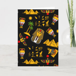 Ancient  Egyptian Hieroglyphic Pattern Background  Card