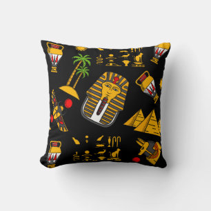 Ancient Egyptian Hieroglyphic Pattern Background Cushion