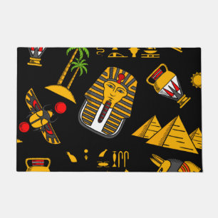 Ancient  Egyptian Hieroglyphic Pattern Background  Doormat