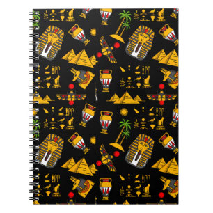 Ancient Egyptian Hieroglyphic Pattern Background Notebook