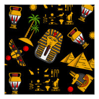 Ancient Egyptian Hieroglyphic Pattern Background
