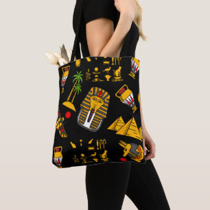 Ancient Egyptian Hieroglyphic Pattern Background Tote Bag