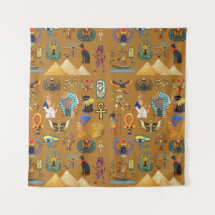 Ancient Egyptian Hieroglyphic -Pattern Hieroglyphi Tapestry