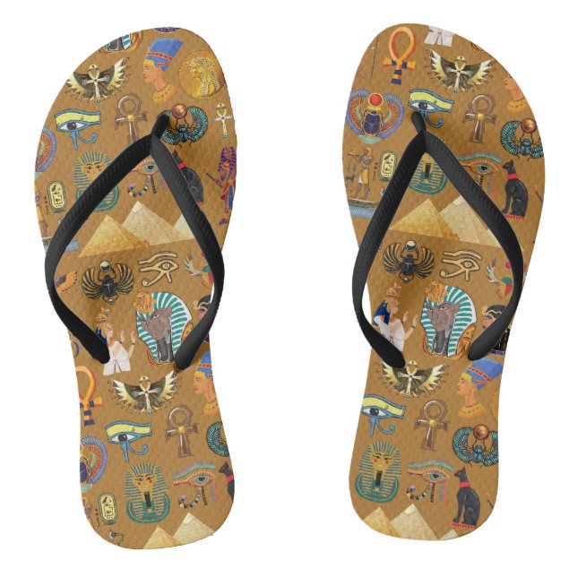 Ancient Egyptian Hieroglyphic -Pattern Hieroglyphi Thongs (Footbed)