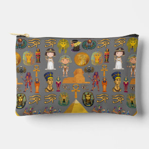 Ancient Egyptian Hieroglyphic -Pattern Pharaoh Accessory Pouch