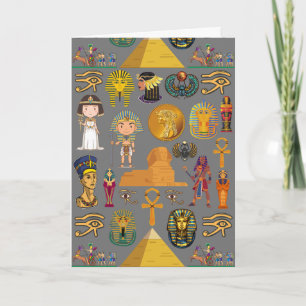 Ancient Egyptian Hieroglyphic -Pattern Pharaoh Card
