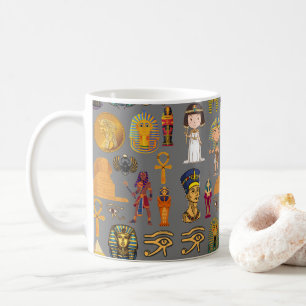 Ancient Egyptian Hieroglyphic -Pattern Pharaoh  Coffee Mug