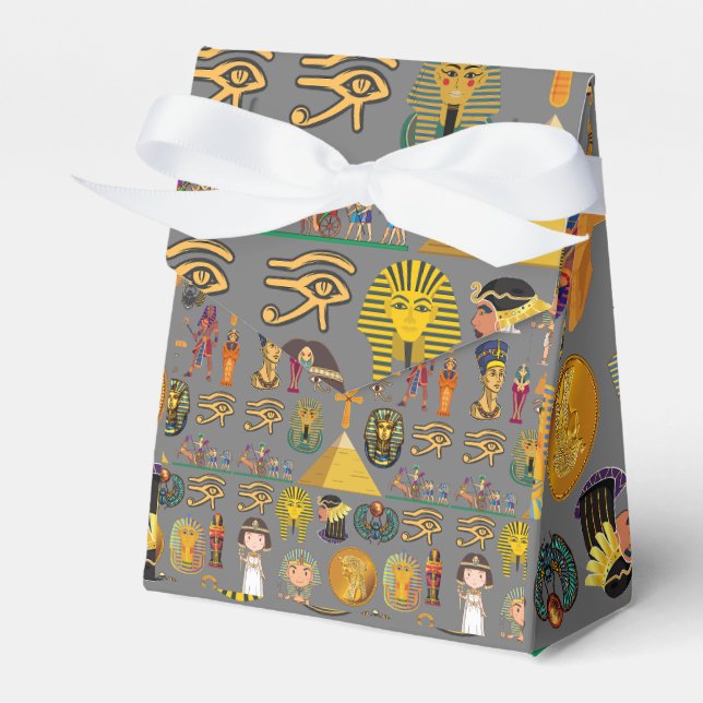 Ancient Egyptian Hieroglyphic -Pattern Pharaoh  Favour Box (Front Side)