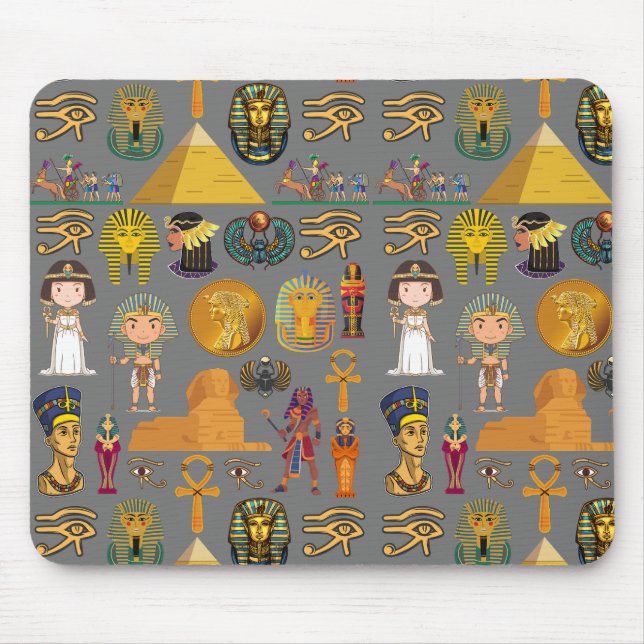 Ancient Egyptian Hieroglyphic -Pattern Pharaoh  Mouse Pad (Front)