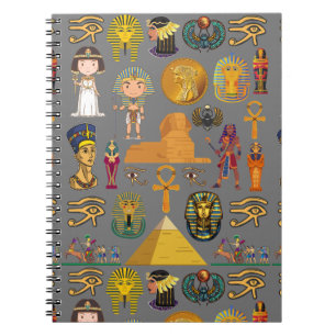 Ancient Egyptian Hieroglyphic -Pattern Pharaoh Notebook